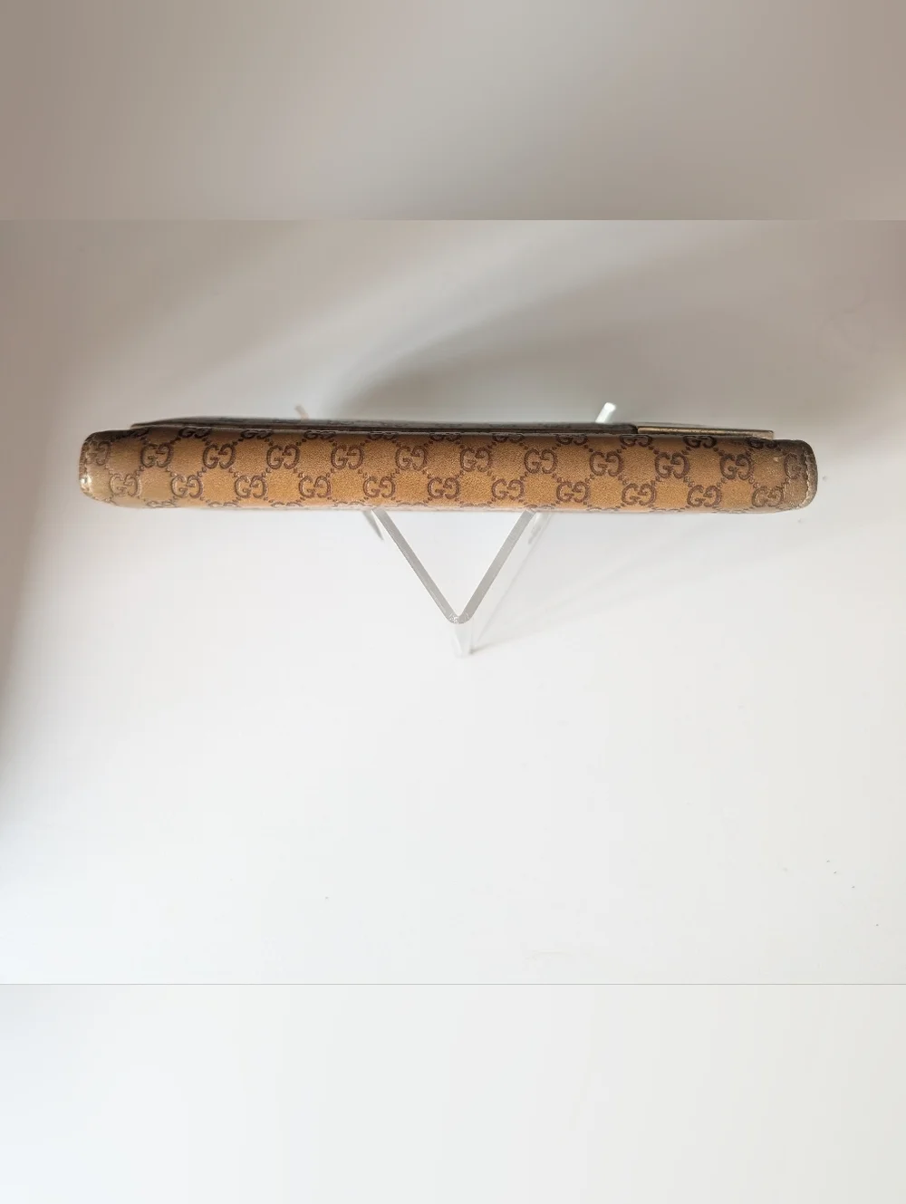 Gucci Guccissima Micro Gold Metallic Long Snap Wallet